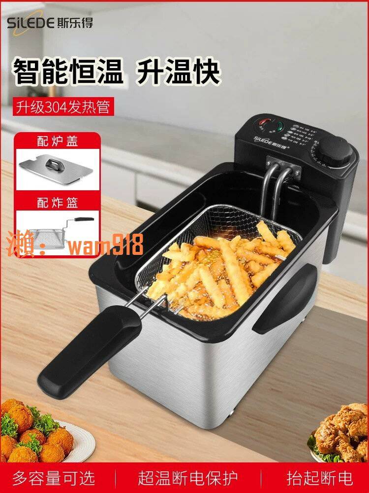 【臺灣公司】斯樂得油炸鍋家用小電炸爐電炸鍋商用炸串薯條油條油炸機迷你炸鍋