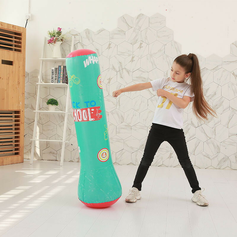 打拳擊沙袋不倒翁小孩子兒童落地鍛煉幼兒早教健身充氣玩具拳擊柱