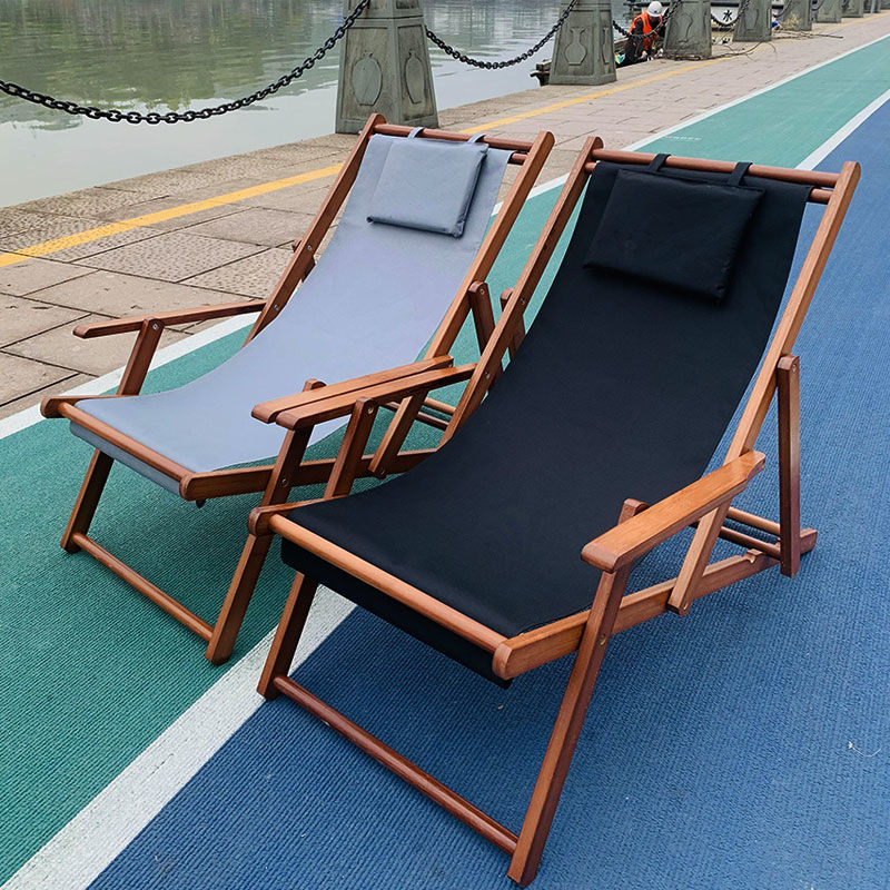熱銷/免運 摺疊椅 遮陽躺椅 摺疊躺椅 沙灘遮陽椅 遮陽釣魚 劇組椅 戶外傘躺椅午休 露營家用便攜椅 實木沙灘椅躺椅陽臺家用休閑折疊椅子戶外便攜午休陪護椅逍遙椅