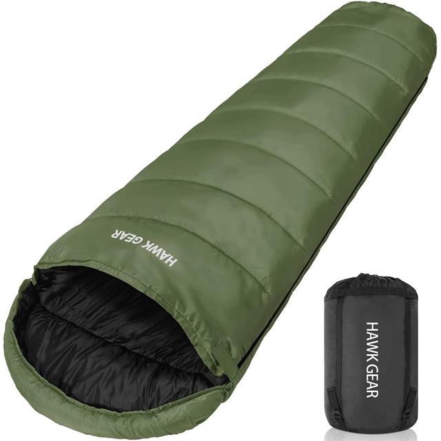 【日本代購】HAWK GEAR 耐寒-15度 防水 露營 睡袋 綠色