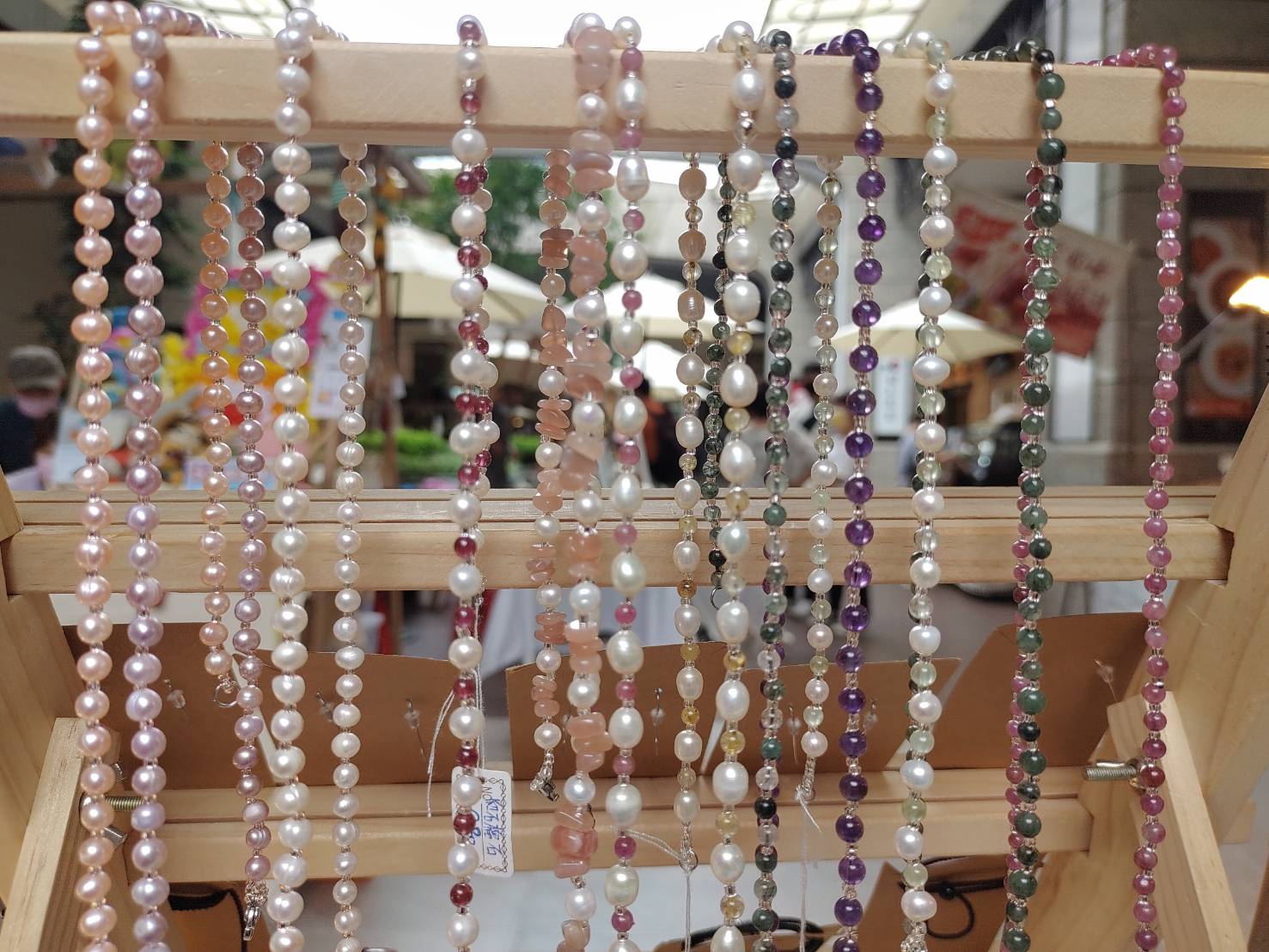 【Ribbons】淡水珍珠 天然石 項鍊 禮物 Pearl Stone Beaded Necklace