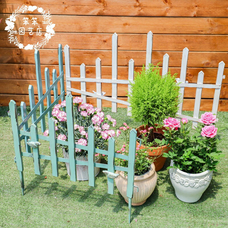 出口厚實防銹處理鐵藝復古做舊柵欄小鳥籬笆花園庭院菜園花壇圍欄