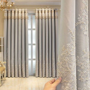 北歐加厚布料蕾絲高檔全遮光公主風客廳臥室陽臺成品窗簾布沙一體