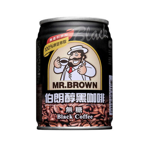 伯朗 醇黑咖啡無糖(240ml*6罐/組) [大買家]