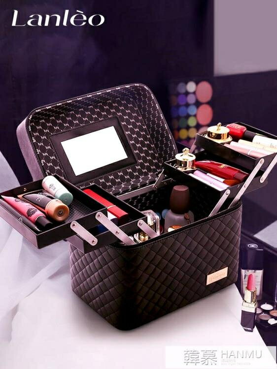 化妝包大容量韓國化妝包女多功能層小號網紅便攜手提化妝品收納盒簡約箱 全館免運