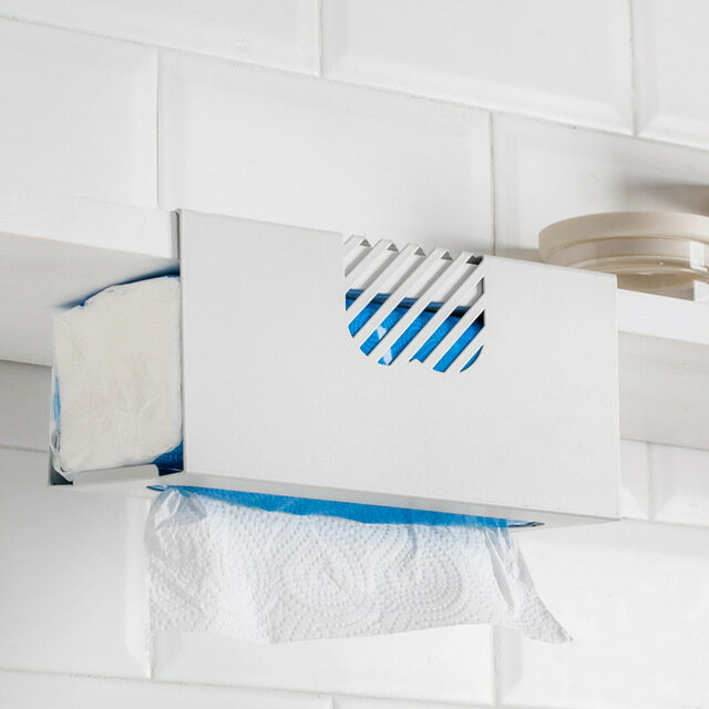 創意免打孔倒掛懸掛式廚房用櫥柜抹手抽紙巾架衛生間壁掛壁置物盒