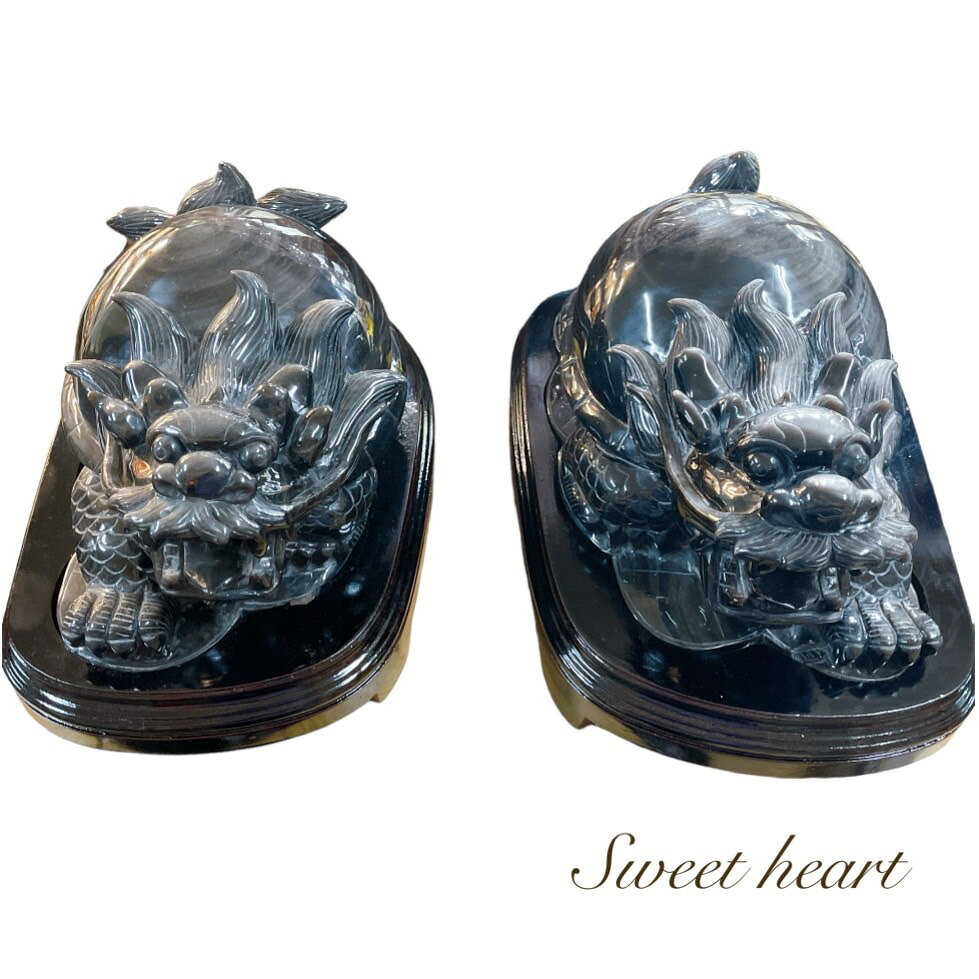 Sweet Heart 田芯開運精選❤️天然黑銀曜 手工雕刻 銀沙黑曜石 龍龜 一對 27.7KG 鎮宅納福 已售出