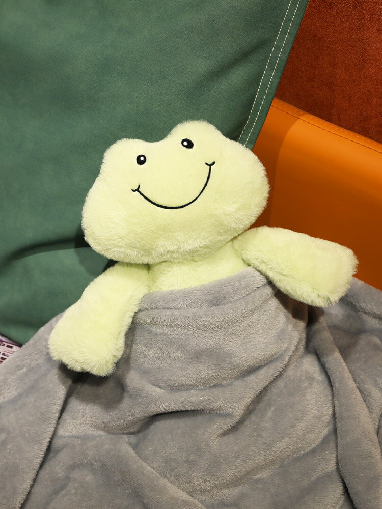 微笑青蛙玩偶開心蛙蛙毛絨玩具治愈系禮物女生公仔抱枕ins風床上