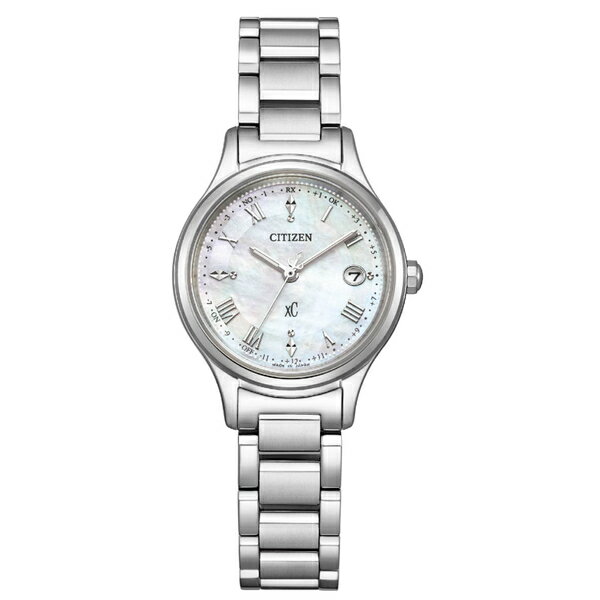 CITIZEN 星辰 XC系列 ES9490-52D 五局電波白蝶貝鈦金屬時尚女士腕錶 銀  27mm｜樂天全館特惠中★指定刷卡回饋10%