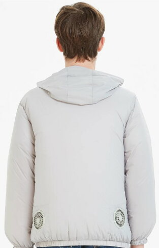 空調服 降溫 防暑 防曬外套 野外活動 USB四風扇驅動 附電池-淺灰 1