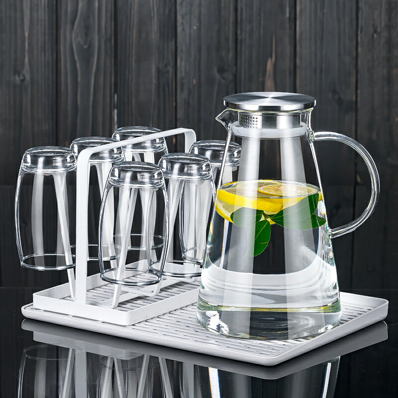 樂美雅透明玻璃杯水杯茶杯喝水杯子大容量耐高溫家用客廳水具套裝