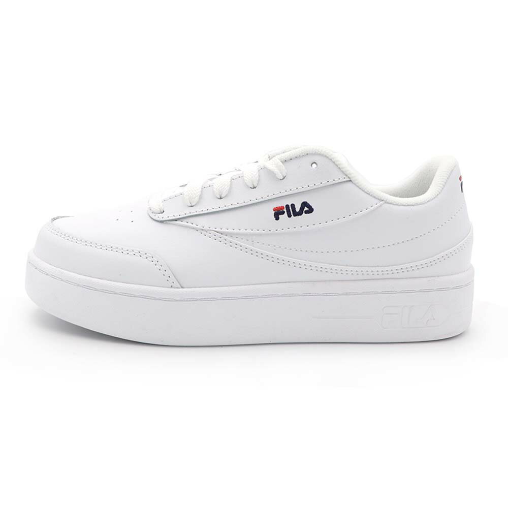 【全館滿額折】 Fila 白色 百搭 皮質 厚底 中性 運動 休閒鞋 男女款 B3577【新竹皇家 4-C301X-123】