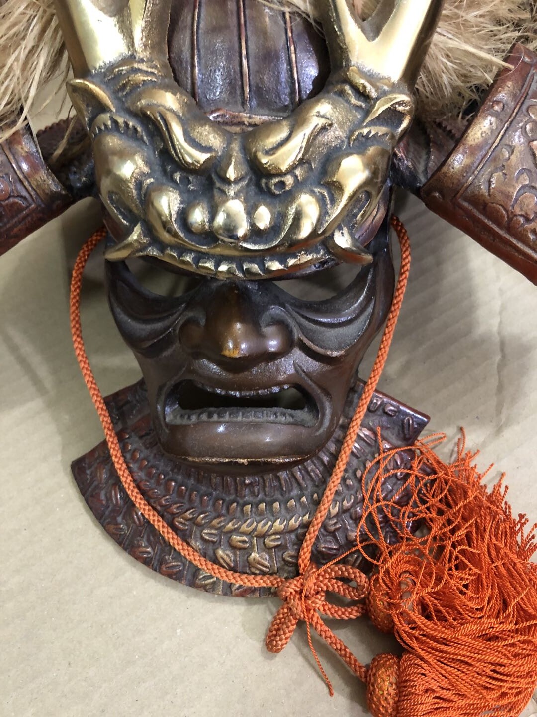 日本回流鐵制武士頭盔帶面具一個，年代比較久。 4