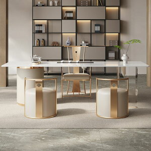 輕奢巖板茶桌椅組合現代簡約高檔功夫燒水壺一體多功能辦公室茶臺