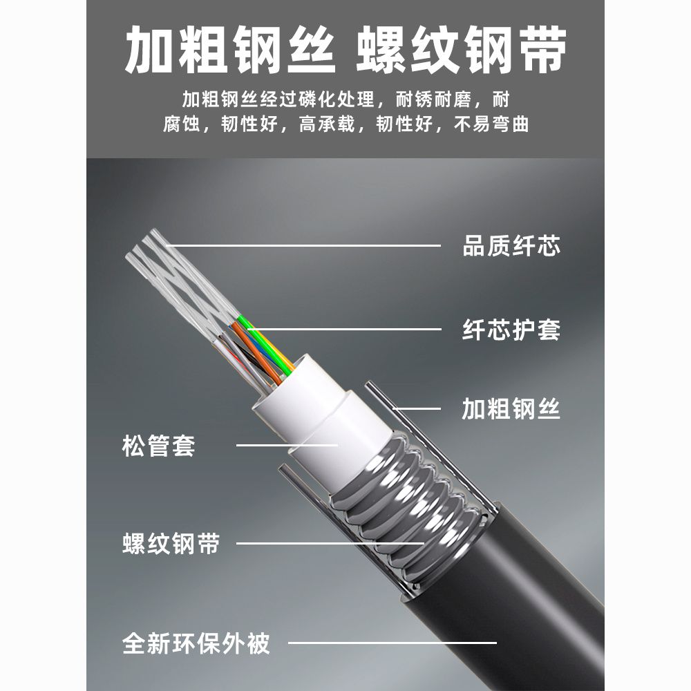 【台灣公司 超低價】4芯室外單模光纜GYXTW電信級戶外光纖光纜鎧裝光纖線束管式光纖線 1