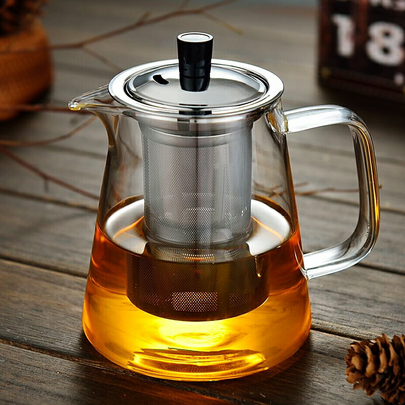 耐高溫加厚泡茶壺不銹鋼過濾花茶壺 玻璃茶壺套裝功夫茶具泡茶壺