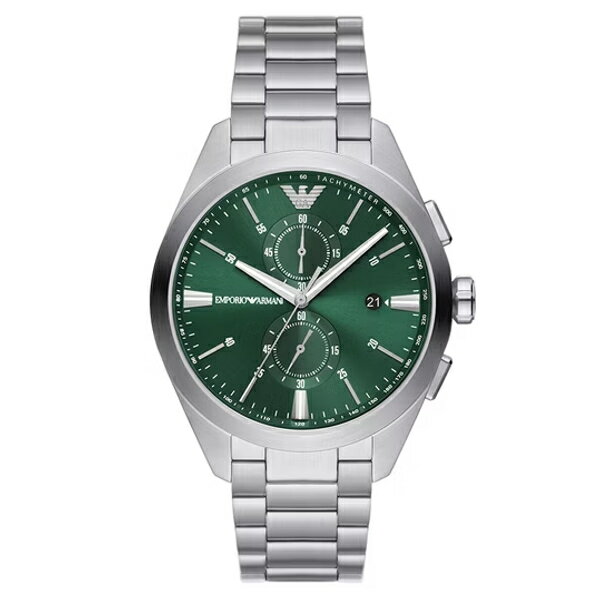 EMPORIO ARMANI 亞曼尼 Claudio系列 AR11480 時空旅人日曆計時手錶 綠面 43MM｜樂天全館特惠中★指定刷卡回饋10%