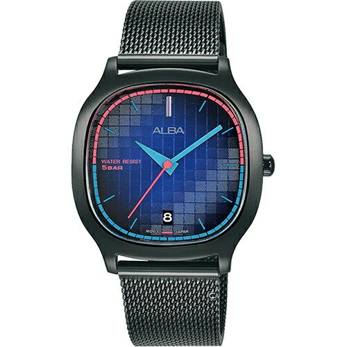 ALBA 雅柏錶 方型復古休閒女錶 VJ32-X312SD(AG8L09X1)-34mm-藍面米蘭帶【刷卡回饋 分期0利率】【APP下單22%點數回饋】