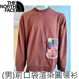 [ THE NORTH FACE ] 男 前口袋渲染圓領衫 咖 / NF0A7QT26S2