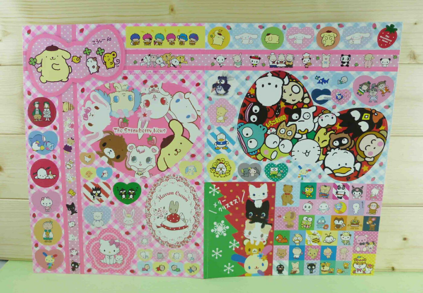 【震撼精品百貨】Hello Kitty 凱蒂貓 貼紙 格子布丁 震撼日式精品百貨