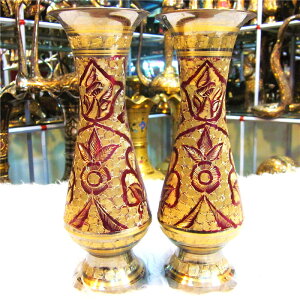 手工藝品直銷銅器銅雕花瓶工藝禮品廠家直銷1入