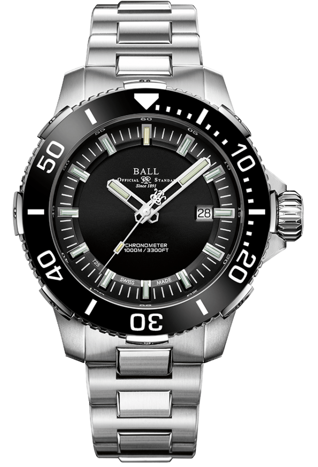 BALL 波爾錶 工程師碳氫系列 天文台認證 Submarine Warfare機械錶(DM3002A-S3CJ-BK)-42mm-黑面鈦鋼帶【刷卡回饋 分期0利率】【APP下單4%點數回饋】