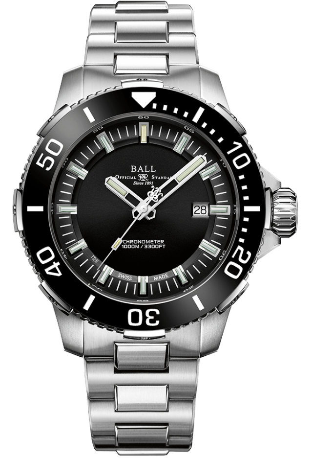 BALL 波爾錶 工程師碳氫系列 天文臺認證 Submarine Warfare機械錶(DM3002A-S3CJ-BK)-42mm-黑麵鈦鋼帶【刷卡回饋 分期0利率】【APP下單點數13倍送】