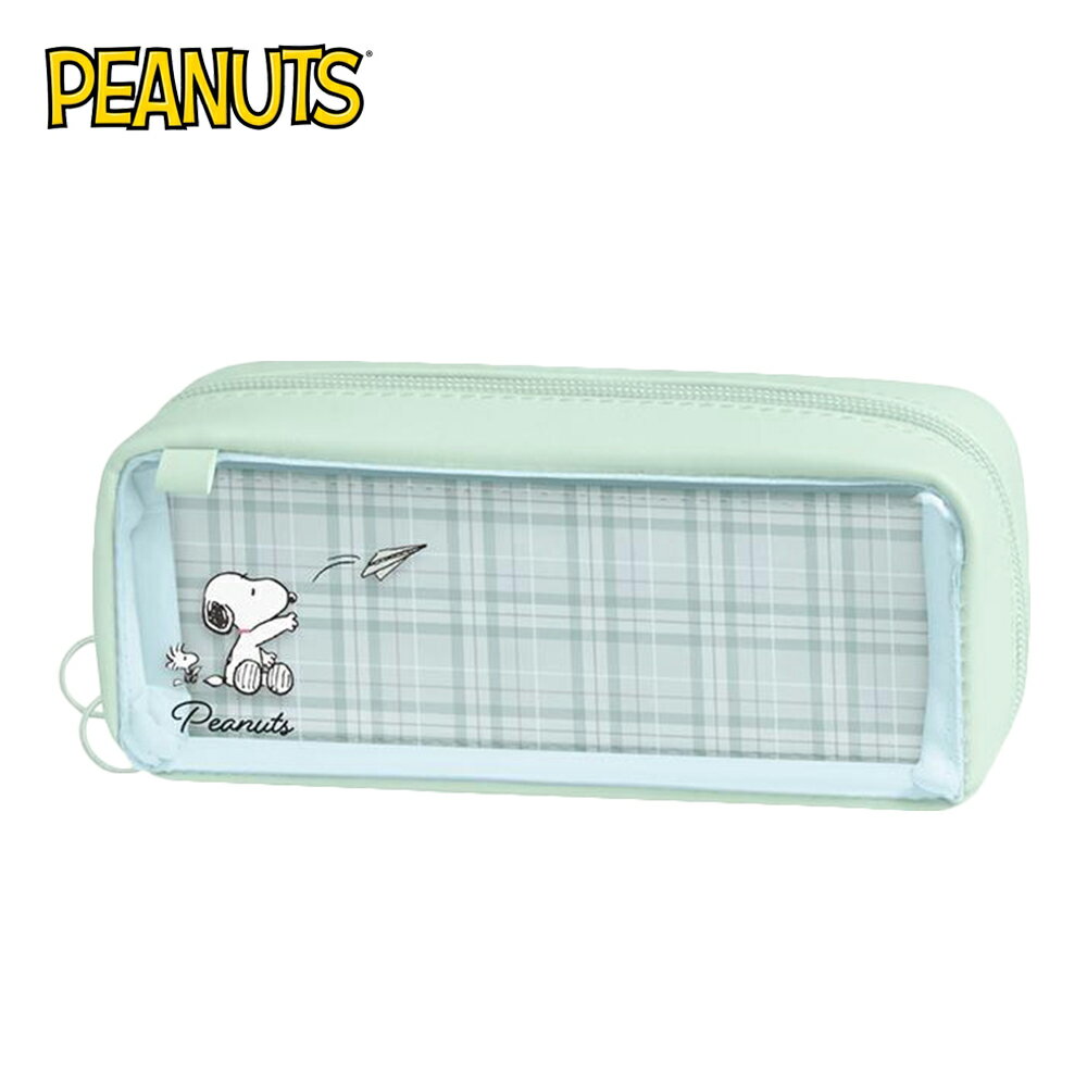 【日本正版】史努比 皮質 透明筆袋 鉛筆盒 筆袋 化妝包 收納包 Snoopy PEANUTS - 025249
