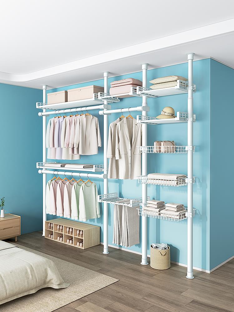 臥室客廳免打孔置物收納衣柜現代簡約出租房小戶型用簡易組裝柜子