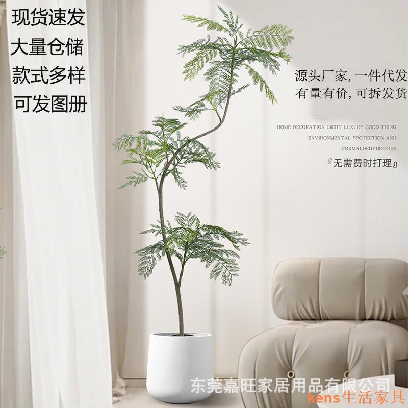 免運 仿真植物 模擬樹 模擬綠植 模擬擺飾 假樹 模擬藍花楹客廳大型落地植物裝飾盆栽擺件室內輕奢綠植仿生花假樹特惠/開立發票K0929
