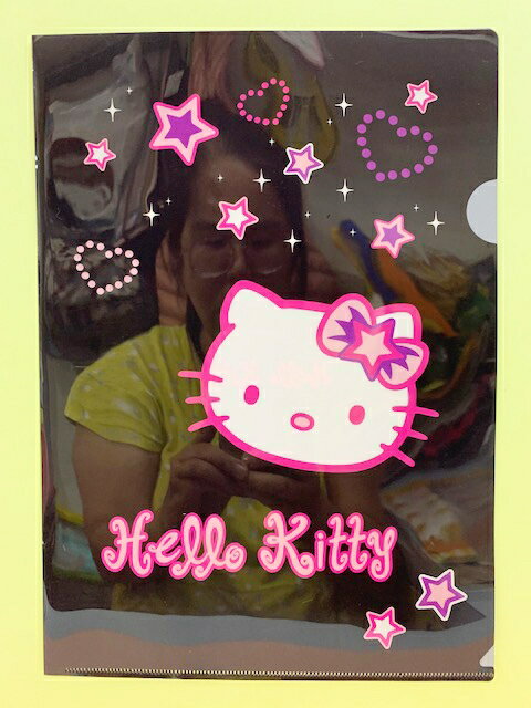 【震撼精品百貨】Hello Kitty 凱蒂貓 三麗鷗 KITTY 日本A4文件夾/資料夾(2P)-星星/黑#89476 震撼日式精品百貨