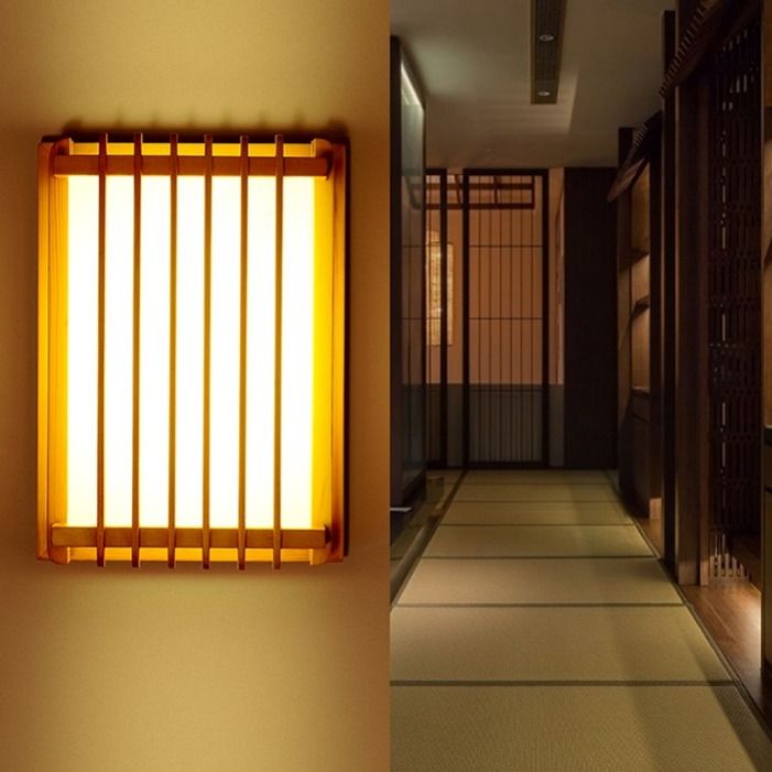 壁燈射燈 日式和室榻榻米智能調光LED羊皮壁燈 實木燈 客廳臥室書房茶室壁燈 4