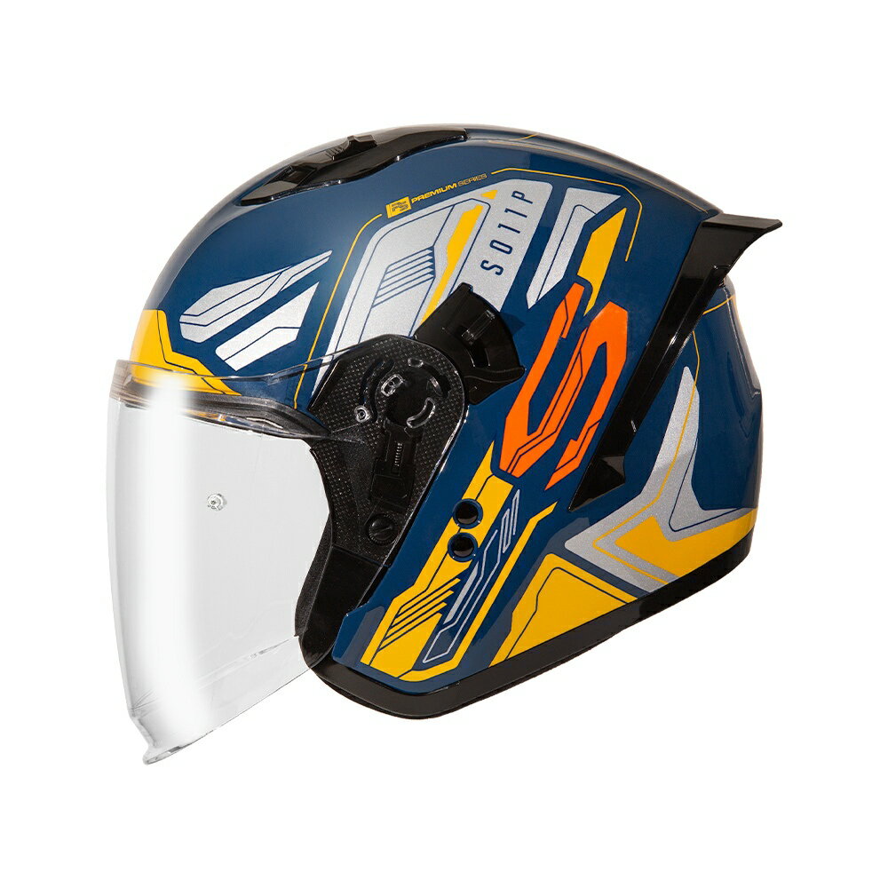 【SOL Helmets】SO-11P開放式安全帽 (超導體_藍/銀黃) ｜ SOL安全帽官方商城