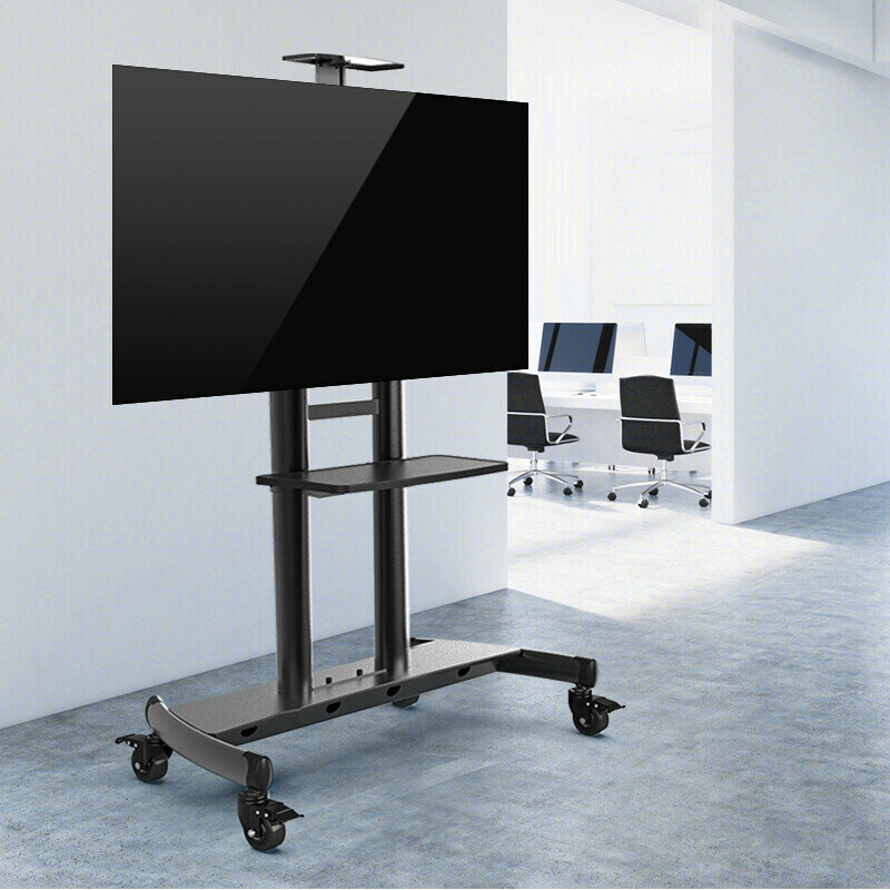 【含稅/免運】 優貝電視機支架移動型伸縮落地展廳適用於小米海信75英寸帶輪推車