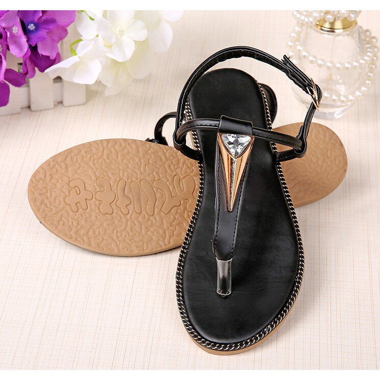 韓版 夏季女鞋 波西米亞涼鞋 夾腳涼鞋 休閒鞋 平 涼鞋 小清新 夾腳 4