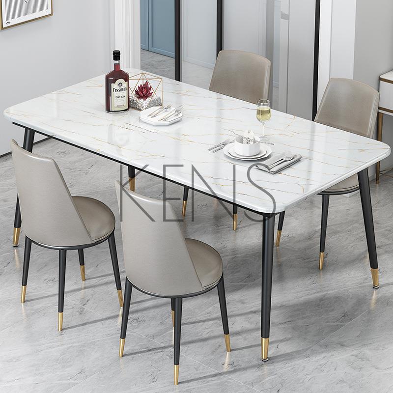 餐桌 北歐椅組合輕奢大理石家用現代簡約長方形飯桌小戶型Ins