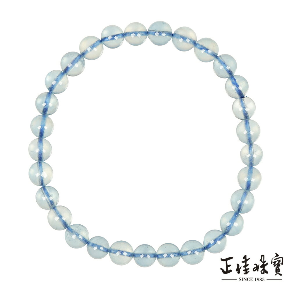 【正佳珠寶】海藍寶 高品冰質藍 5.8-6.2mm 海藍寶手珠