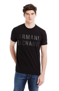 美國百分百【Armani Exchange】T恤 AX 短袖 T-shirt 圓領 凸字 logo 黑色 S號 F205
