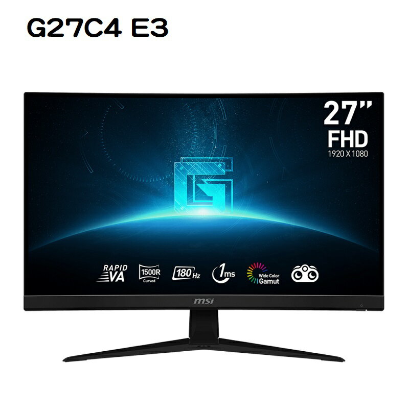 【享最高折300】MSI 微星 G27C4 E3 27吋 曲面電競螢幕/1500R/VA/180Hz