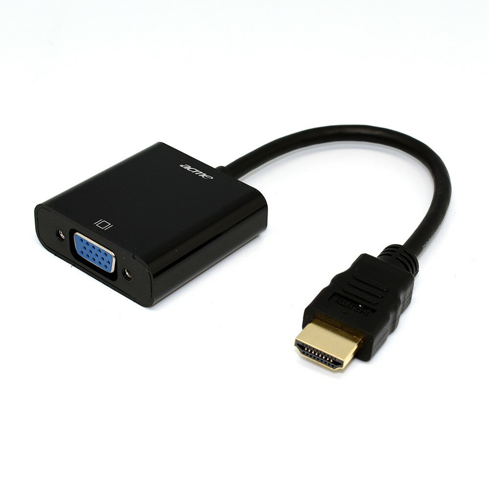 HDMI TO VGA帶Audio音源孔轉換線 將HDMI數位訊號轉換為VGA類比訊號 1080P 免接電源 15CM