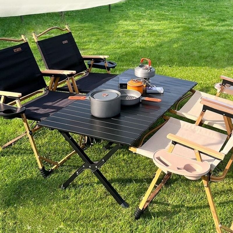 楓林宜居 戶外折疊桌子合金碳鋼簡易款小桌便攜式野餐桌椅露營全套用品裝備