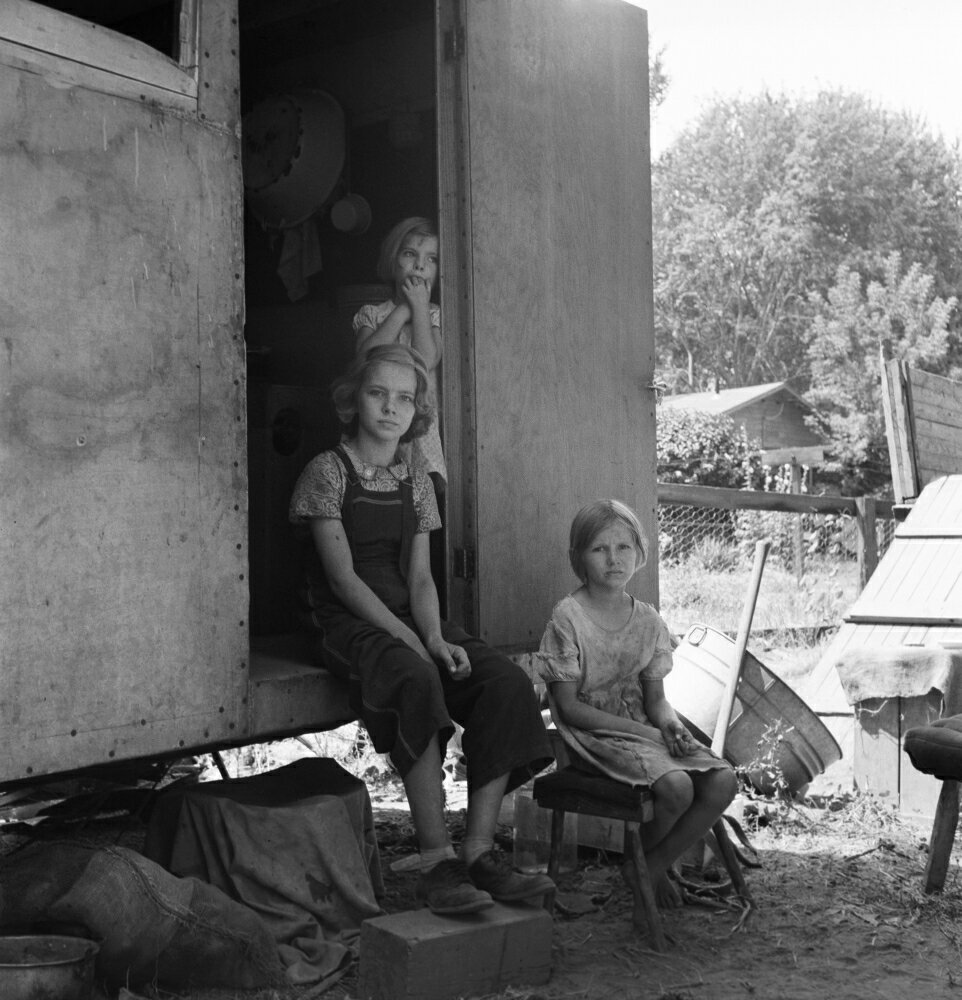 Posterazzi: Farm Family 1939 Nthe Oldest Girl Seated In The Doorway Of ...