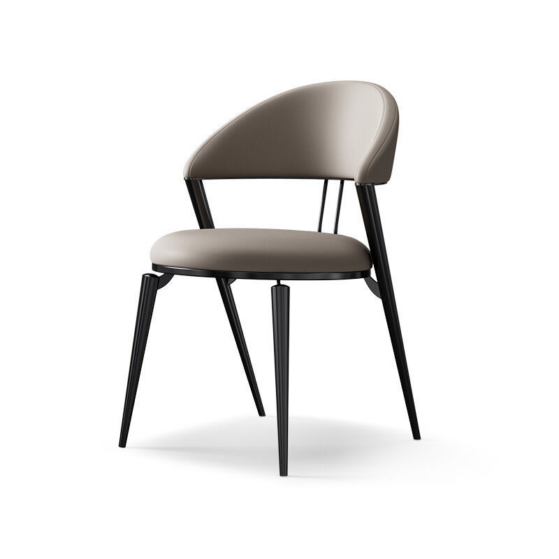 意式極簡餐椅現代簡約靠背椅北歐設計師酒店 家用 餐廳皮藝椅子