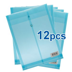立體文件袋 A4 直式附繩公文袋 ( F118 ) 藍色 12個/打 【限宅配】