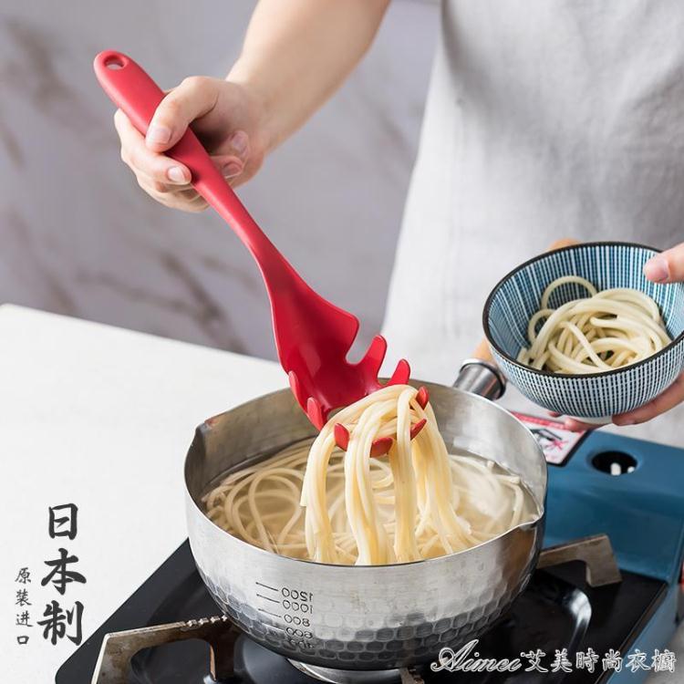 日本進口撈面漏勺廚房撈面條神器家用撈義大利面煮雞蛋爪勺漏網勺