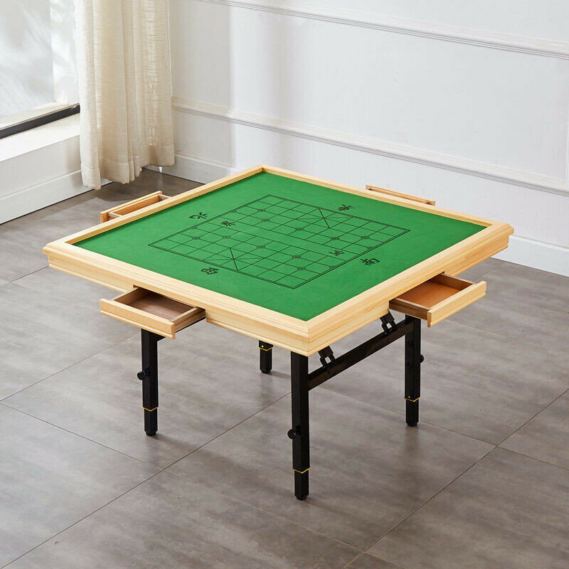 【全球優品匯】折疊麻將桌【可升降+帶棋盤+帶抽屜+鋁合金腳架】麻將桌 摺疊麻將桌 桌遊 實木麻將桌 餐桌椅 折疊桌 摺疊桌 麻將棋牌桌