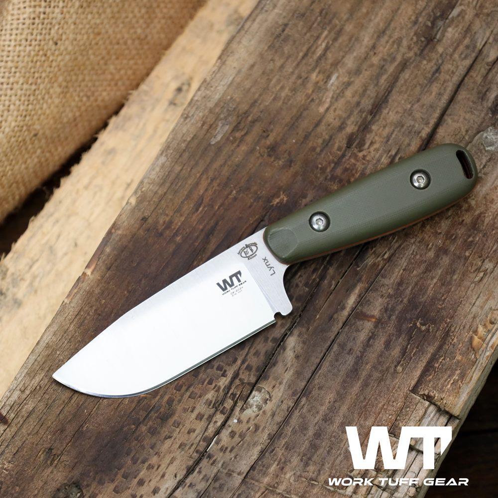 Work Tuff Stove WTG AT169 Lynx 小山貓露營刀 軍綠柄+橘襯線 WTG-Lynx-SG