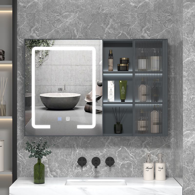 【最低價】【公司貨】衛生間太空鋁新款智能鏡柜單獨浴室壁掛鏡子儲物柜化妝鏡置物鏡箱
