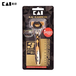 日本貝印 KAI - 3刀刃潤滑彈性刮鬍刀 IN1021【官方旗艦店】