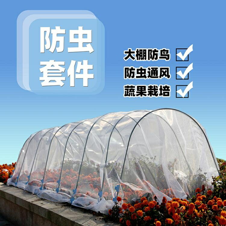 家用防蟲網果園種菜果樹蔬菜庭院網菜地花盆防鳥網帶支架防蟲罩